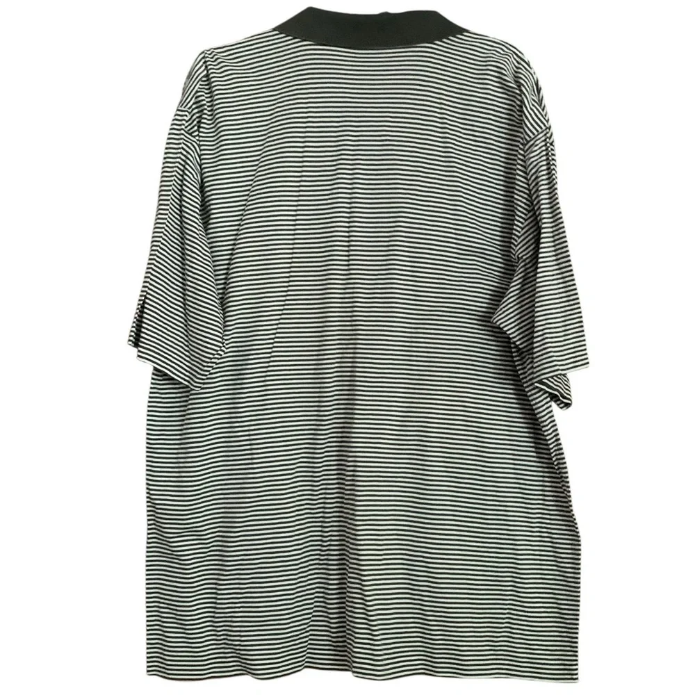 Masters Augusta Mens Forest Green Striped Classic Cotton Golf Polo Sz XL - Picture 3 of 11